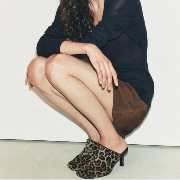 ZARA ANIMAL PRINT LEATHER MULES - BRAND NEW WITH TAG - SIZE 6.5 or 37 - Picture 2 of 8